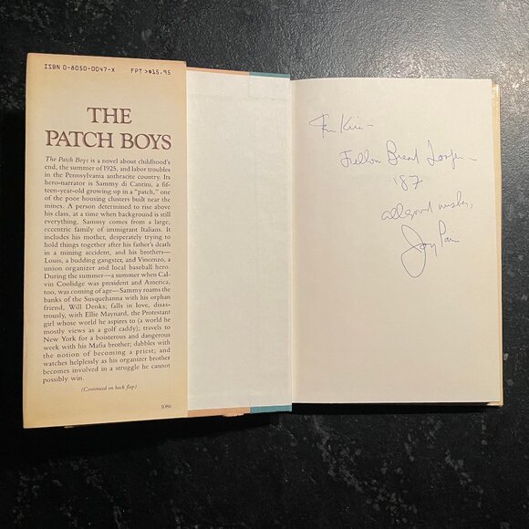 "The Patch Boys," by Jay Parini, 1986 First Edition Hardcover, Signed by Author - Picture 5 of 9